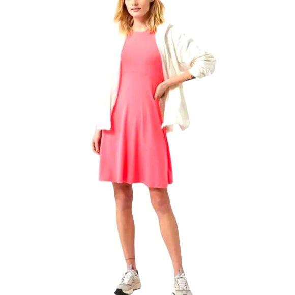 Athleta Santorini Thera Dress Coral Petal Pink Sleeveless Short Stretch Modal 3X - Picture 11 of 11